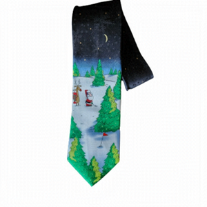 Santa Claus Christmas themes ties colour black